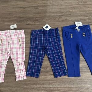 Janie and Jack 6/12 months baby girl pants bundle of 3